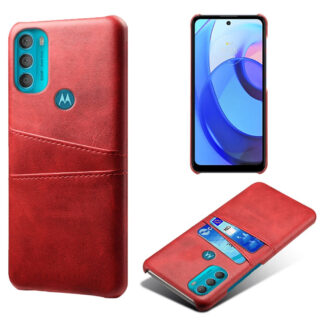 Motorola G71 5G - KSQ læder Hardcover med kortholdere - Rød