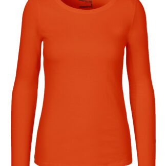 Neutral Økologisk - Dame Langærmet T-Shirt (Orange, XS)