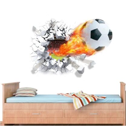 Wallsticker Fodbold med flammer