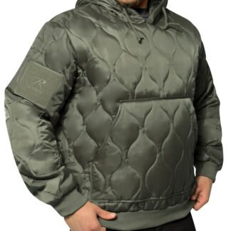 Rothco Quilted Woobie Hooded Sweatshirt (Oliven, 2XL)