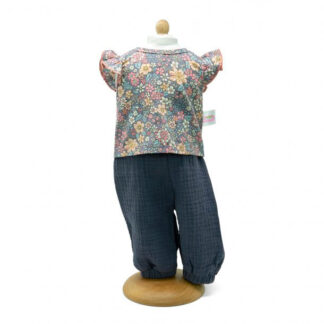 Dukketøj - bukser med blomstret bluse