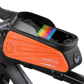 West Biking - Vandtæt Touch cykeltaske Med holder til Smarphone - Orange