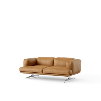&Tradition Inland AV22 2-Seater Sofa Cognac Læder/Poleret Aluminium