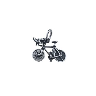 Svendegave til cykelsmed - kæde med cykel vedhæng i sølv