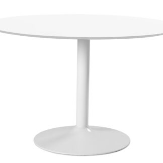 ACT NORDIC Ibiza spisebord - hvidt træ og hvidt metal, rundt (Ø 110)