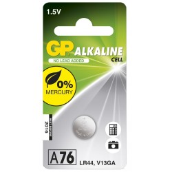GP Alkaline 1,5V A76 LR44 V13GA Knapcelle Batteri