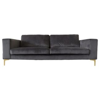 Homeville Helsinki 3 pers. velour mørkegrå/guld 214,5x89x79cm