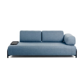 LAFORMA Compo 3 pers. sofa m. lille bakke - blå stof og metal