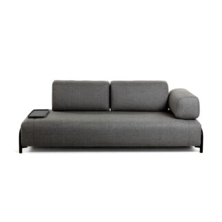 LAFORMA Compo 3 pers. sofa m. lille bakke - mørkegrå stof og metal