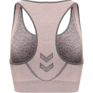 hummel - hmlKARINA SEAMLESS SPORTS TOP - QUIET SHADE/WOODROSE MELANGE - XS