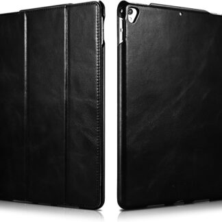 iPad Pro 12.9 (2018) - Icarer Vintage Series ægte læder etui - Sort