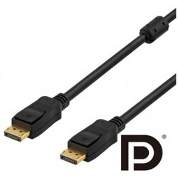 Deltaco Displayport 1.2 Male To Male W/fer 4k Uhd 2m Blk - Ledning