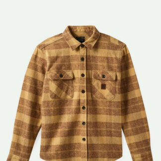 Brixton Bowery Heavy Weight Langærmet Flannel Skjorte Curry Yellow / Pinecone Brown