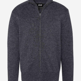 Schott Zipped Cardigan 70% Wool Black