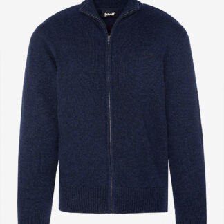 Schott Zipped Cardigan 70% Wool Navy